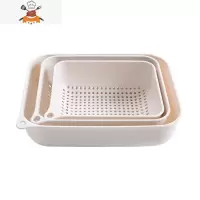塑料沥水篮厨房洗菜盆三件套家用洗菜篮子水果盘创意水果盆洗菜篮 敬平