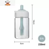 油刷硅胶刷油烧烤刷子带瓶厨房烘培可高温煎饼烤肉食用油壶刷一体 敬平 倒油/刷油双功能油瓶刷[蓝色]