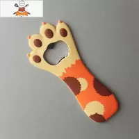啤酒开瓶器起盖器创意猫爪起子启瓶器冰箱贴磁力起瓶器家用开酒器 敬平 米黄猫爪起瓶器
