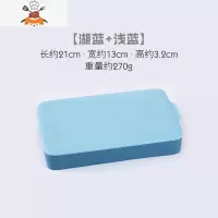 冰格带盖冰箱硅胶冰块盒制冰盒创意方形宝宝辅食盒布丁冰块模具 敬平 湖蓝+浅蓝