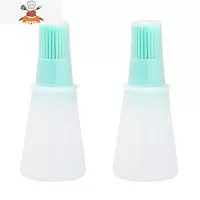 可高温硅胶油刷带瓶烧烤刷厨房烙饼家用烘焙硅胶油刷小油瓶 敬平 北欧绿[2个装]