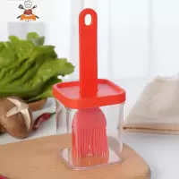 日式可高温油刷酱料瓶烙饼抹油硅胶刷子带瓶食品级烘焙料理烧烤刷 敬平 1个红色-可高温