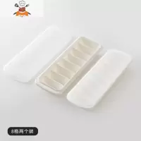 冰块模具家用自制冰格制冰模具制冰盒冰块储存盒带盖冰箱冻冰器 敬平 8格两个装