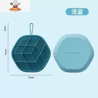 冻冰块模具食品级硅胶冰格家用创意自制小冰块储存盒带盖制冰器 敬平 浅蓝-单只装[硅胶速冻 易脱膜]