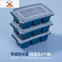 制冰冰块模具家用冻冰球盒冰箱带盖储存盒子冷冻小冰格冰模器器 敬平 mini冰格3件套(深蓝色)[易取冰/防串味]