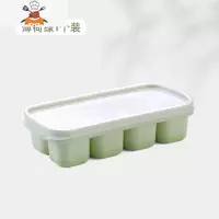 硅胶冰格制冰盒自制辅食做冰球器家用冰箱冻冰块模具带盖子密封 敬平 薄荷绿1个装[食品级软底硅胶]