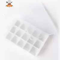硅胶冰格家用大号制冰盒带盖辅食盒创意自制小格子冰箱冻冰块模具 敬平 15格带盖白色