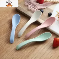 小麦秸秆碗碟套装家用小碗食品级筷勺碗盘子饭碗大碗筷子日式餐具 敬平 勺子四支装
