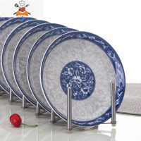 青花瓷碗碟套装 家用景德镇骨瓷10人盘子碗组合餐具创意日式碗筷 敬平 青花瓷:2个7英寸菜盘[冲量]