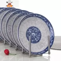 青花瓷碗碟套装 家用景德镇骨瓷10人盘子碗组合餐具创意日式碗筷 敬平 青花瓷:2个7英寸菜盘[冲量]