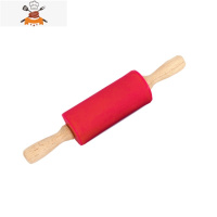 硅胶擀面杖滚轴不粘面粉棍饺子棍烘焙工具幼儿园教学用儿童擀面杖 敬平 红色 擀面杖