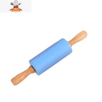 硅胶擀面杖滚轴不粘面粉棍饺子棍烘焙工具幼儿园教学用儿童擀面杖 敬平 蓝色 擀面杖