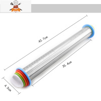 擀面杖带刻度可调节厚度不锈钢家用檊面棍大号滚轴烘焙面粉压面棍 敬平 带刻度