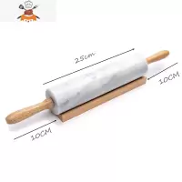 擀面杖滚轴实木饺子皮家用大号烘焙工具大理石擀面棒赶杆擀面棍杖 敬平 白灰色
