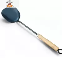 手工锻打锅铲套装传统老式防烫厨具熟铁铲长柄加厚炒勺炒菜铲子 敬平 榉木柄手工锅铲