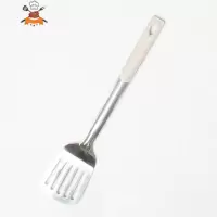 厨房不锈钢厨具套装炒菜家用锅铲汤勺小麦秸秆全套烹饪厨具七件套 敬平 浅米色(漏铲)