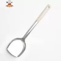 厨房不锈钢厨具套装炒菜家用锅铲汤勺小麦秸秆全套烹饪厨具七件套 敬平 浅米色(锅铲)