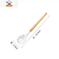 硅胶锅铲不粘锅专用家用炒菜铲子汤勺可高温厨房木柄铲勺厨具套装 敬平 白色面勺