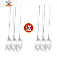 家用不锈钢汤勺饭勺加深调羹西餐主餐勺子韩式勺儿童创意餐具汤匙 敬平 银色 韩式3叉送3叉