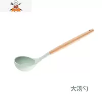 硅胶铲护锅铲不粘锅专用家用可高温厨房炒菜铲子汤勺厨具套装 敬平 硅胶汤勺-北欧绿