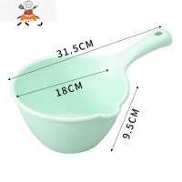 厨房加厚水瓢塑料水舀子家用长柄水壳汤勺加深平底厨房舀漂流水勺 敬平 大号绿色
