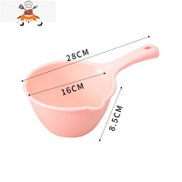 厨房加厚水瓢塑料水舀子家用长柄水壳汤勺加深平底厨房舀漂流水勺 敬平 小号粉色