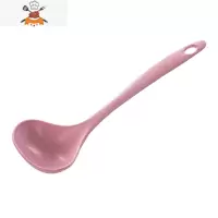 小麦秸秆汤勺家用长柄炒勺厨房用品大号小汤勺塑料勺子创意粥勺 敬平 红色