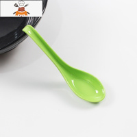 饭店彩色带勾勺密胺汤勺长柄仿瓷勺子塑料拉面勺家用勺调羹汤匙子 敬平 1005 绿色