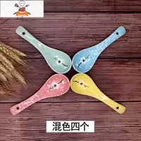 日式陶瓷汤勺家用大勺子饭勺10个装汤匙喝汤稀饭勺小勺子厨房餐具 敬平 梅花勺--混色五只