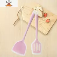可高温硅胶锅铲套装家用不粘锅专用铲厨具套装炒菜铲子汤勺漏勺 敬平 半透粉两件套 锅铲+漏铲