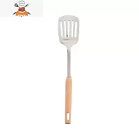 防烫木柄不锈钢锅铲套装加厚炒菜铲子炊具厨具漏勺汤勺子家用炒勺 敬平 漏铲
