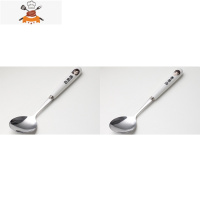 不锈钢勺子加厚家用亲子一家四口陶瓷柄成人儿童长柄饭勺汤勺创意 敬平 2个 爸爸 妈妈