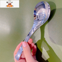 干饭王快买它!吃炒饭挖西瓜贼香 304不锈钢饭勺汤勺大头家用加厚 敬平 小丸子(单拍不发) 扁柄不锈钢勺