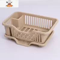 创意厨房放碗架沥水架置物架 塑料收纳架餐具架子碗筷收纳盒碗柜 敬平 北欧卡其色