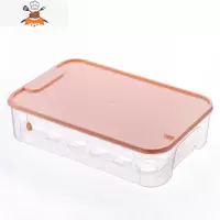 可叠加带盖鸡蛋收纳盒厨房冰箱保鲜盒家用塑料鸡蛋架托鸡蛋格器 敬平 粉色(大号24格)厨房收纳盒