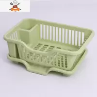 沥水碗架厨房碗碟置物架家用放碗筷收纳盒台面碗柜用品大全餐具箱 敬平 绿色(44*27*18cm)餐具架