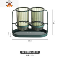 筷子筒家用高级筷子篓置物架厨房餐具收纳盒沥水筷筒筷子桶笼 敬平 墨绿餐具架