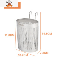 304不锈钢筷子筒收纳盒厨房挂式圆形勺筷架餐具笼沥水筷子笼 敬平 304椭圆形筷子筒餐具架