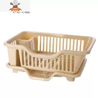 厨房碗架碗筷餐具沥水收纳架子家用用品大全塑料台面落地置物架 敬平 卡其色餐具架