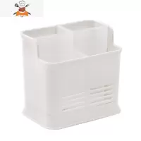 筷子筒带刀架笼子沥水置物架托家用筷笼筷筒厨房餐具勺子收纳盒 敬平 白色四格餐具架