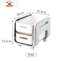 厨房下水槽置物架双层收拉式橱柜收纳盒调料瓶架收纳筐整理架 敬平 2层(矮款)带轮厨房收纳盒