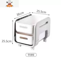 厨房下水槽置物架双层收拉式橱柜收纳盒调料瓶架收纳筐整理架 敬平 2层(矮款)带轮厨房收纳盒