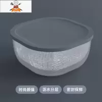 大号葱花保鲜盒分隔葱姜蒜蔬菜冰箱收纳盒厨房分格塑料沥水密封盒 敬平 夜空蓝[沥水篮一格双层]厨房收纳盒