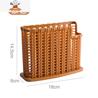 筷子篓家用免打孔置物架壁挂式厨房餐具收纳盒筷筒架筷子笼沥水架 敬平 普通款-棕色餐具架