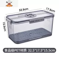 冰箱收纳盒厨房沥水果蔬菜鸡蛋饺子盒冰冻创意计时密封保鲜盒 敬平 辉煌记时保鲜盒 中号高款 灰色厨房收纳盒