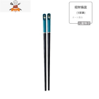 儿童合金筷家用幼儿园宝宝专用筷子小孩男女吃饭学习筷子6岁 敬平 儿童筷-蓝色招财猫(1双)