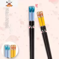 情侣款合金筷子2双装一对可爱少女心一人一筷网红高颜值家用 敬平 情侣款 飞鹤蓝&清新黄合金筷 各1双