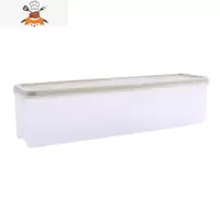 长方形塑料透明厨房日式面条保鲜盒创意带盖冰箱食品收纳盒储物盒 敬平 卡其色厨房收纳盒