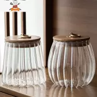 食品玻璃储物罐子调料罐茶叶罐小玻璃瓶子密封罐带盖收纳罐储存罐 敬平 玻璃茶叶罐(锥形+圆形)