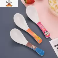 敬平竹纤维儿童勺子吃饭防烫汤勺深家用喝汤幼儿园小宝宝短柄塑料勺子